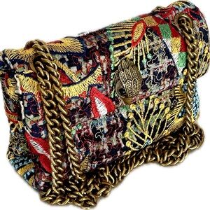Kurt Geiger London Tweed Tapestry Mini Kensington Bag